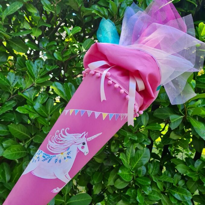 Schultüte Einhorn mit Tüllinlett