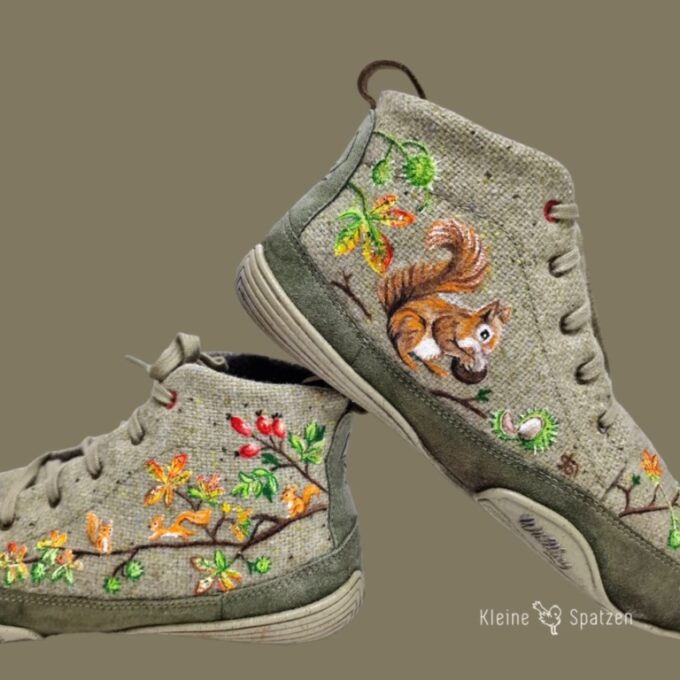 Handbemalt by Kleine-Spatzen Wildlinge mit Eichhörnchen