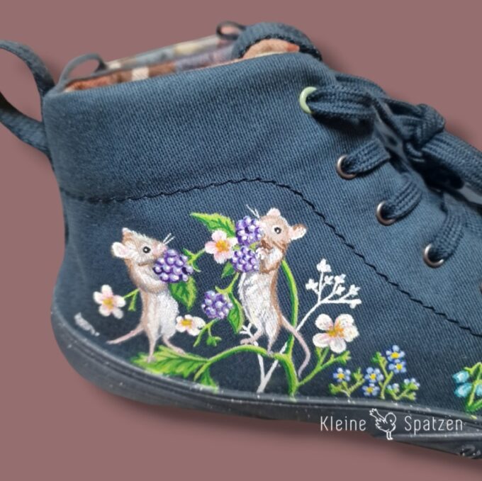 Handbemalt by Kleine-Spatzen Wildlinge mit Waldmäuschen Detail