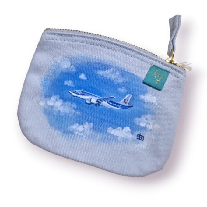 Flugzeug Handbemaltes Portemonnaie Täschchen Bio Baumwolle by Kleine-Spatzen personalisiert mit Namenszug einzigartig Tiermotive individuelles Geschenk Geschenkidee (11)