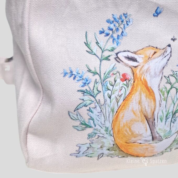 Blumenfuchs auf Pastel Pink