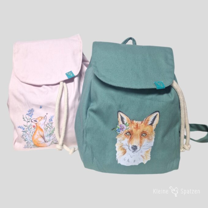Rucksack Organic Mini mit Blumenfuchs & Fuchsmädchen