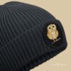Mütze mit rundem Patch Anthrazit mit Eule