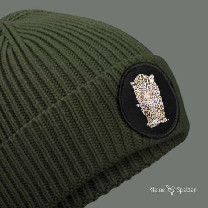 Mütze mit rundem Patch Olive mit Leo