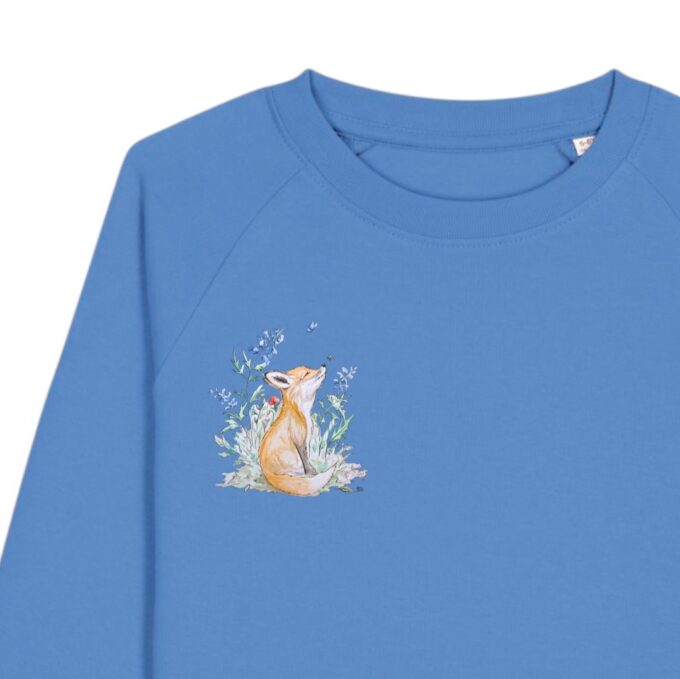 Sweatshirt Kids in Bright Blue mit Blumenfuchs