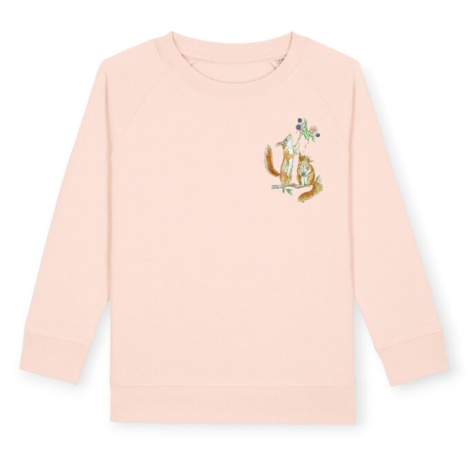 Sweatshirt Kids in Candy Pink mit Eichhörnchen