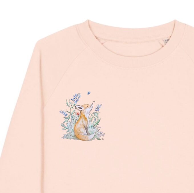 Sweatshirt Kids in Candy pink mit Blumenfuchs