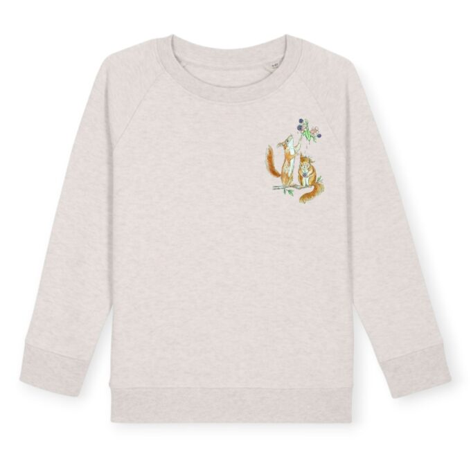 Sweatshirt Kids in Cream Heather Grey mit Eichhörnchen