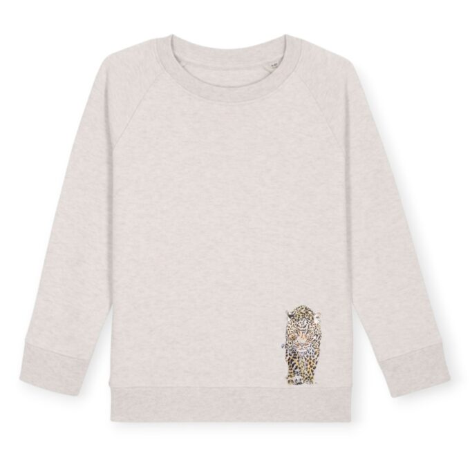 Sweatshirt Kids in Cream Heather Grey mit Leo