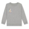 Sweatshirt Kids in Mid Heather Grey mit Blumenfuchs