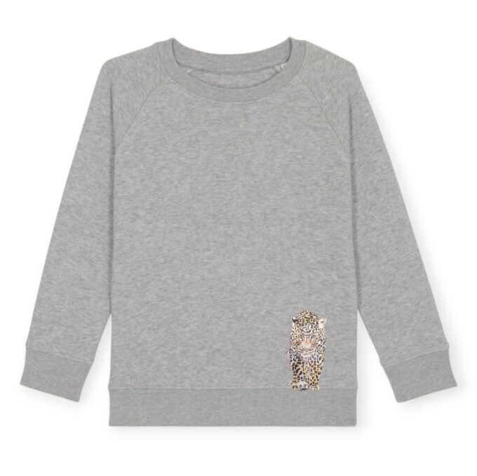 Sweatshirt Kids in Mid Heather Grey mit Leo