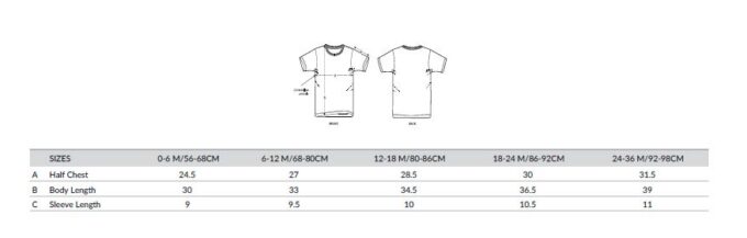 T-Shirt Minis Größentabelle