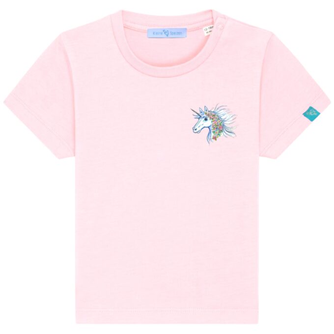 T-Shirt Minis in Cotton Pink mit Motiv Einhorn by Kleine-Spatzen