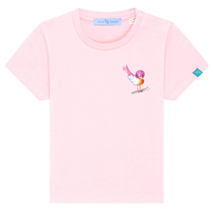 T-Shirt Minis in Cotton Pink mit Motiv Spatz by Kleine-Spatzen (8)