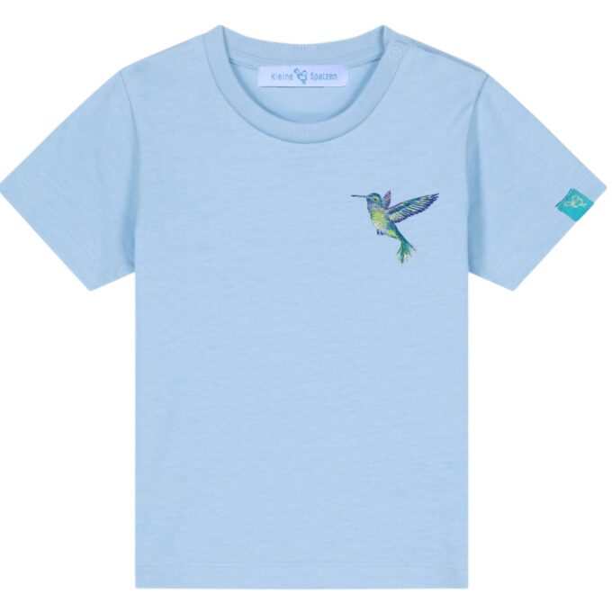 T-Shirt Minis in Soul Blue mit Motiv Colibri by Kleine-Spatzen