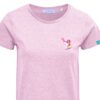 T-Shirt Woman by Kleine-Spatzen in Cream Heather Pink mit Motiv Spatz