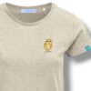 T-Shirt Woman by Kleine-Spatzen in Heather Beige mit Motiv Eule