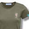 T-Shirt Woman by Kleine-Spatzen in Khaki mit Motiv Leo