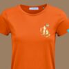 T-Shirt Woman by Kleine-Spatzen in Orange mit Motiv Eichhörnchen