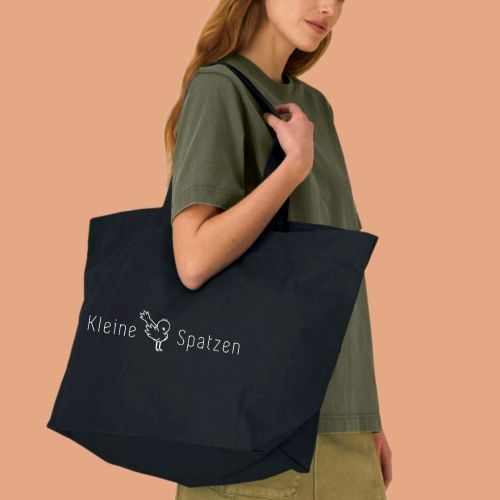 Kleine-Spatzen Shopper XXL Tragebeispiel black
